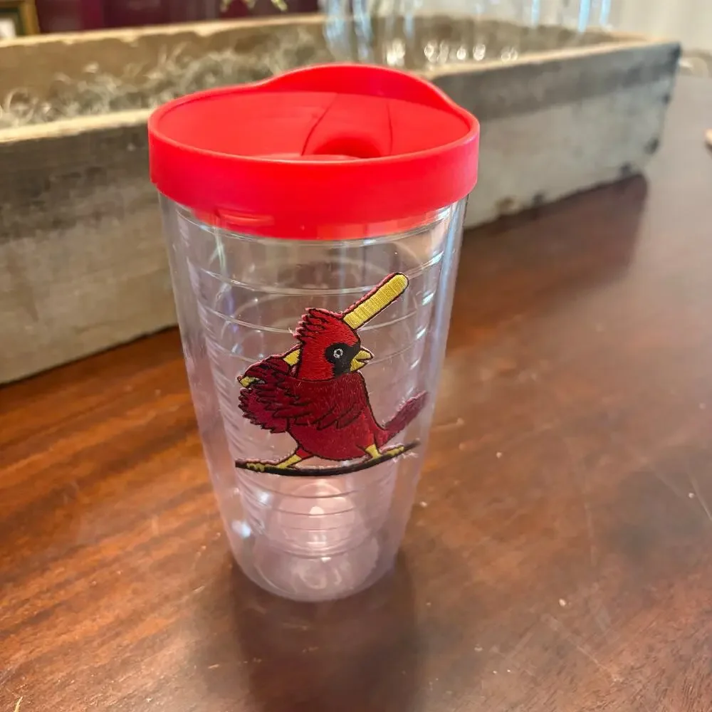 St Louis Cardinals Tumbler 16oz Insulated Travel Cup Mug With Red Lid MLB